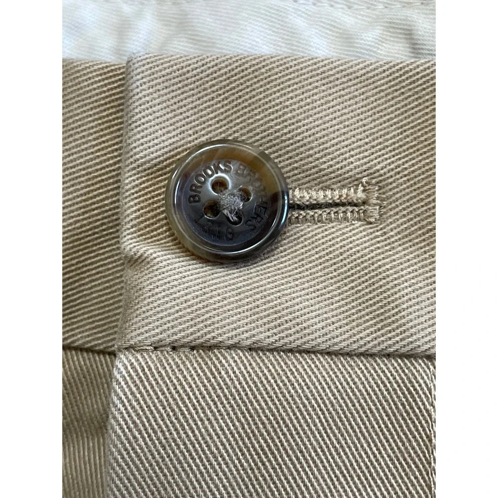 Brooks‎ Brothers Advantage Chino Clark Fit Khaki Pants Mens 33x32 Tan Cotton